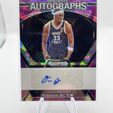 2024 25 Panini Prizm Draft Picks Omaha Biliew Prizm Purple Ice Auto 99 + Auto (2)