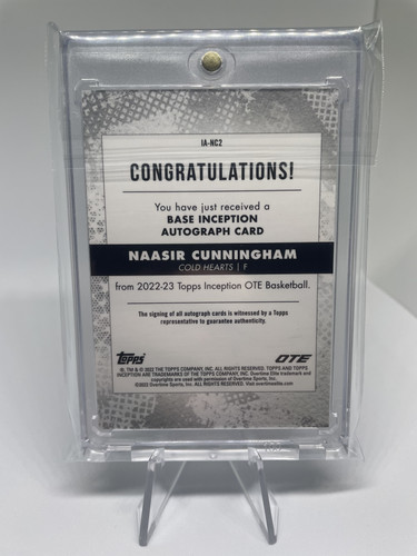 2022 23 Topps OTE Inception Naasir Cunningham Base Rookie Auto 199 (4).1