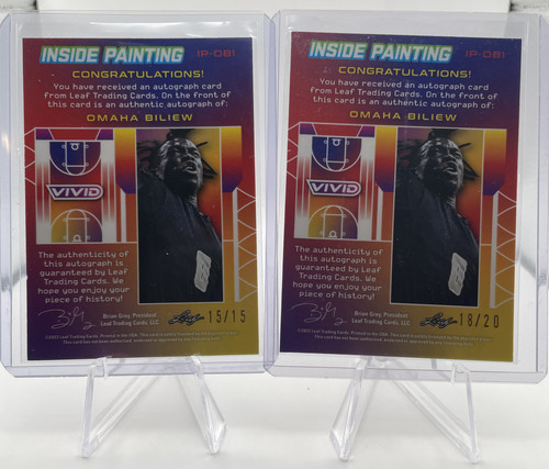 2022 23 Leaf Vivid Omaha Biliew Inside Painting Green Auto 15 + Black Auto 20 (2).1