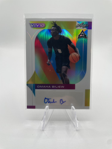 2022 23 Leaf Vivid Omaha Biliew White Prizm Rookie Auto 25 (1).1