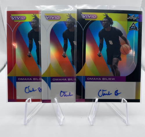 2022 23 Leaf Vivid Omaha Biliew White Prizm Rookie Auto 25 + Black 20 Red 35 (1).1