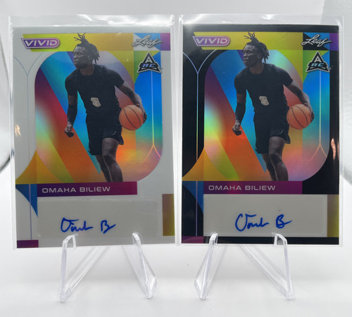 2022 23 Leaf Vivid Omaha Biliew White Prizm Rookie Auto 25 + Black 20 Red 35 (2).1