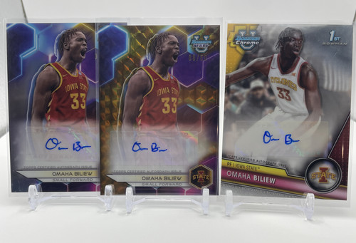 2023 24 Bowman U Best Omaha Biliew Gold Refractor Auto 50 + 125 & Chrome Auto (1)
