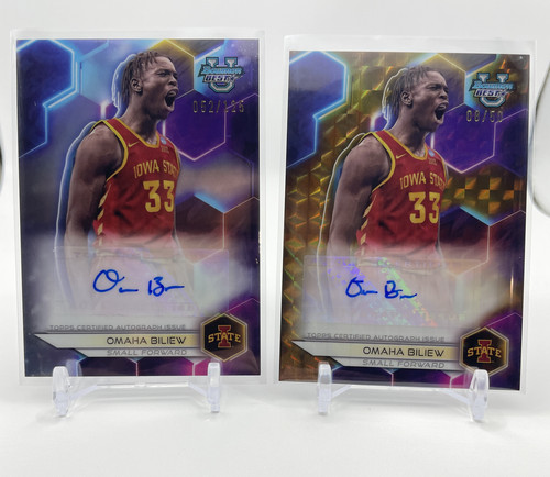 2023 24 Bowman U Best Omaha Biliew Gold Refractor Auto 50 + 125 & Chrome Auto (2)