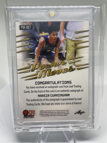 2021 22 Leaf Pro Set Power Naasir Cunningham Platinum Rookie Auto 99 (2).1