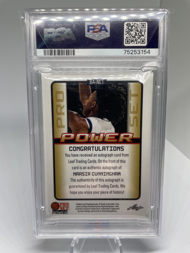 2021 22 Leaf Pro Set Power Naasir Cunningham PSA 10 POP 11 Gold Rookie Auto 5 (2)