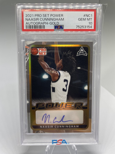 2021 22 Leaf Pro Set Power Naasir Cunningham PSA 10 POP 11 Gold Rookie Auto 5 (1)