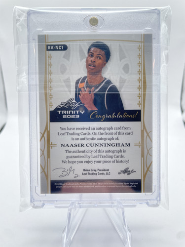 2022 23 Leaf Trinity Naasir Cunningham Black Gold Rookie Auto 11 (2)