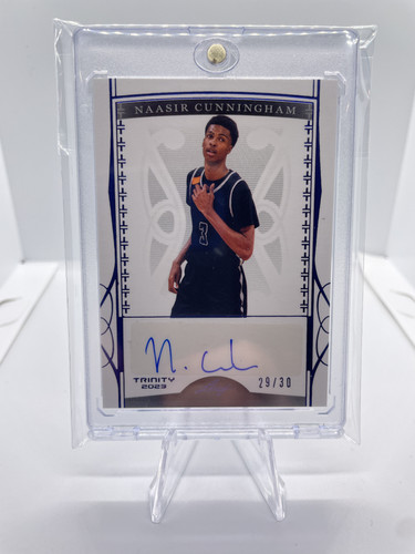 2022 23 Leaf Trinity Naasir Cunningham Blue Foil Rookie Auto 30 (1)