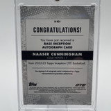2022 23 Topps OTE Inception Naasir Cunningham Blue Rookie Auto 25 (6)