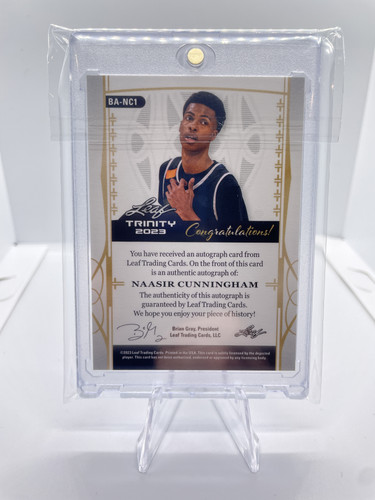2022 23 Leaf Trinity Naasir Cunningham Blue Foil Rookie Auto 30 (2)