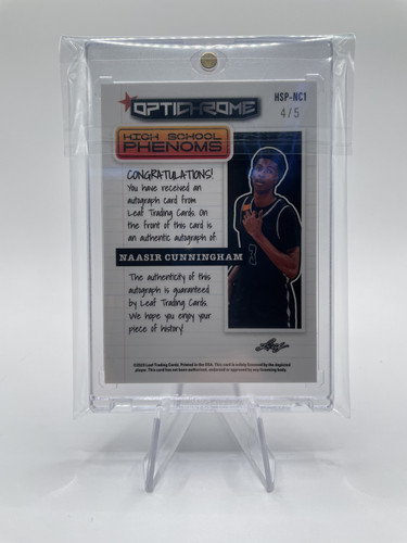 2022 23 Leaf Optichrome Naasir Cunningham High School Blue Auto 5 (2).1