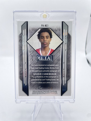 2021 22 Leaf Metal Portrait Naasir Cunningham Orange Prizm Rookie Auto 15 (2).1