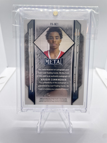 2021 22 Leaf Metal Portrait Naasir Cunningham Mojo Prizm Rookie Auto SP (2)