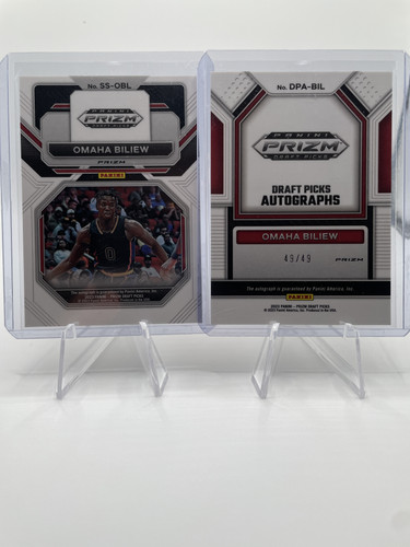 2023 24 Panini Prizm Draft Picks Omaha Biliew Orange Prizm Auto 49 Set (x2) (2).1