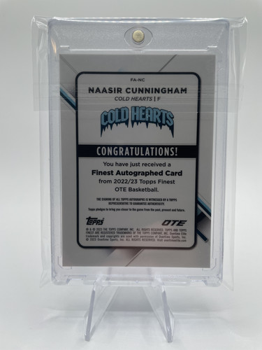 2022 23 Topps OTE Finest Naasir Cunningham Finest Refractor Rookie Auto #FA NC (2).1
