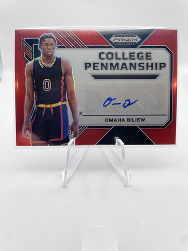 2023 24 Panini Prizm Draft Picks Omaha Biliew Red Prizm Auto 199 (1).1