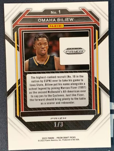 2023 24 Panini Prizm Draft Picks Omaha Biliew Rated Prospect Green Shimmer 13 (2).1