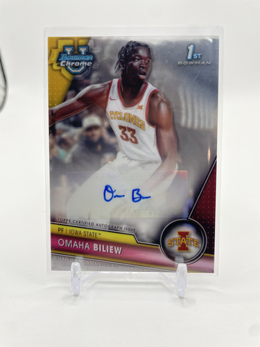 2023 24 Bowman U Best Omaha Biliew Gold Refractor Auto 50 + 125 & Chrome Auto (4)