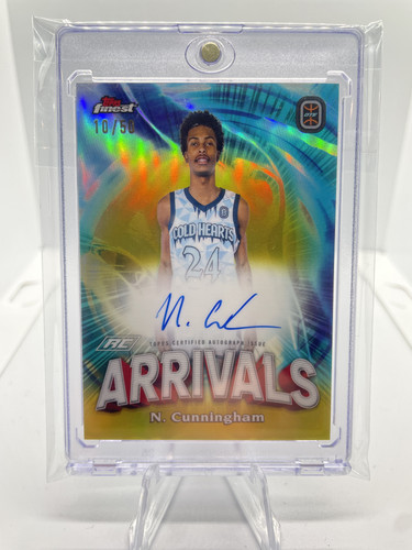 2022 23 Topps OTE Finest Naasir Cunningham Arrivals Gold Rookie Auto 50 (1).1