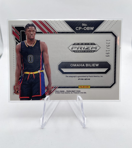 2023 24 Panini Prizm Draft Picks Omaha Biliew Red Prizm Auto 199 (2).1