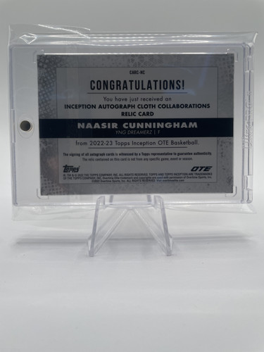 2022 23 Topps OTE Inception Naasir Cunningham Gold Rookie Patch Auto 50 (2)