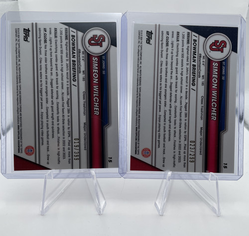 2023 24 Bowman U Chrome Simeon Wilcher Gold 50 Green 99 Yellow 75 Set (x15) (16).1