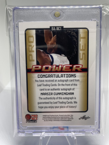 2021 22 Leaf Pro Set Power Naasir Cunningham Bronze Rookie Auto #PM NC1 (8)