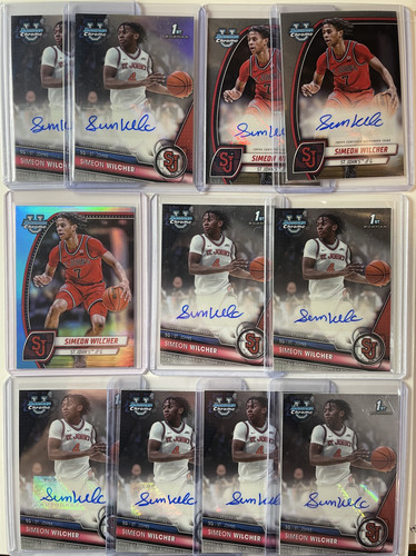 2023 24 Bowman U Chrome Simeon Wilcher Refractor Auto 250 + Base Auto Set (x10) (1).1