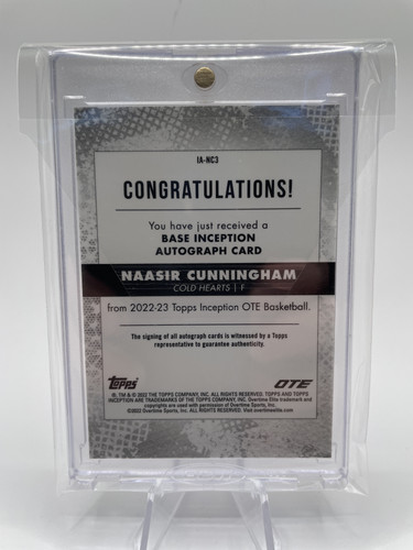 2022 23 Topps OTE Inception Naasir Cunningham Magenta Rookie Auto 99 (2)