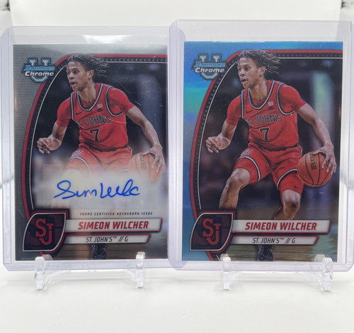 2023 24 Bowman U Chrome Simeon Wilcher Refractor Auto 250 + Base Auto Set (x10) (4)