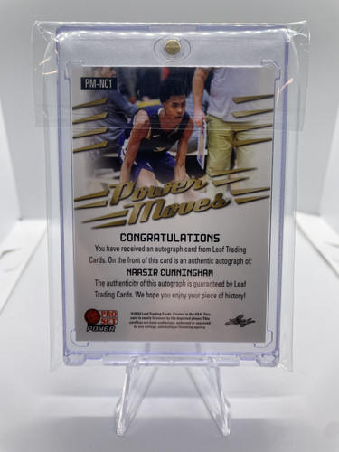 2021 22 Leaf Pro Set Power Naasir Cunningham Bronze Rookie Auto #PM NC1 (2).1