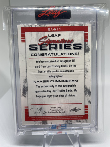 2022 23 Leaf Signature Series Naasir Cunningham 11 Blue Rookie Auto #BA NC1 (2).1
