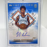 2022 23 Topps OTE Inception Naasir Cunningham Blue Rookie Auto 25 (1)