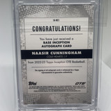 2022 23 Topps OTE Inception Naasir Cunningham Blue Rookie Auto 25 (2)