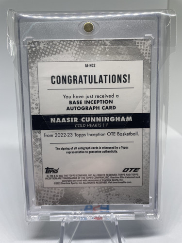 2022 23 Topps OTE Inception Naasir Cunningham Blue Rookie Auto 25 (4).1