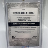 2022 23 Topps OTE Inception Naasir Cunningham Blue Rookie Auto 25 (4)