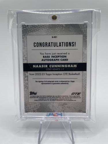 2022 23 Topps OTE Inception Naasir Cunningham Base Rookie Auto 199 (2).1