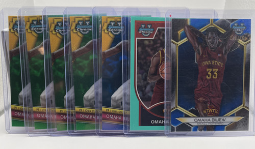 2023 24 Bowman University Chrome Omaha Biliew Green 99 Blue 199 Aqua 150 (x7) (1).1