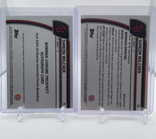 2023 24 Bowman U Chrome Simeon Wilcher Refractor Auto 250 + Base Auto Set (x10) (5)