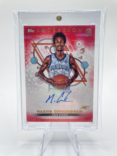 2022 23 Topps OTE Inception Naasir Cunningham Red Foil Rookie Auto 75 (5)