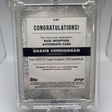 2022 23 Topps OTE Inception Naasir Cunningham Red Foil Rookie Auto 75 (4)