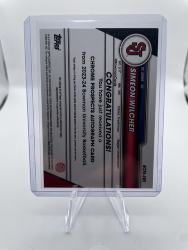 2023 24 Bowman U Chrome Simeon Wilcher Refractor Auto 250 + Base Auto Set (x10) (15)