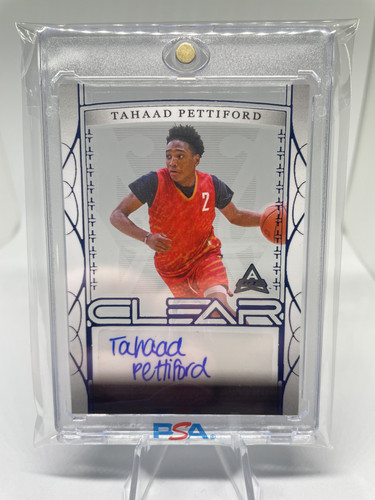 2022 23 Leaf Trinity Clear Tahaad Pettiford Blue Rookie Auto 30 (3)