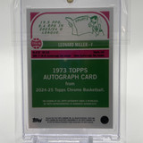 2024 25 Topps Chrome Leonard Miller 1973 Throwback Purple Refractor Auto (4)