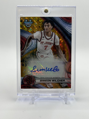 2024 25 Bowman University Best Simeon Wilcher Gold Refractor Auto 50 (1)