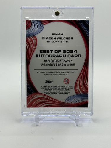 2024 25 Bowman University Best Simeon Wilcher Gold Refractor Auto 50 (2)