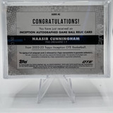 2022 23 Topps OTE Inception Naasir Cunningham Rookie Game Ball Relic Auto 5 (2)