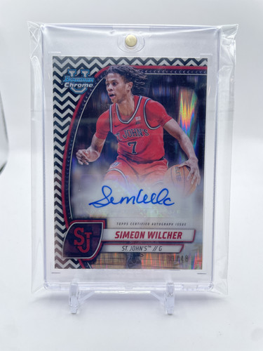 2024 25 Bowman University Chrome Simeon Wilcher Black & White Refractor Auto 48 (1)