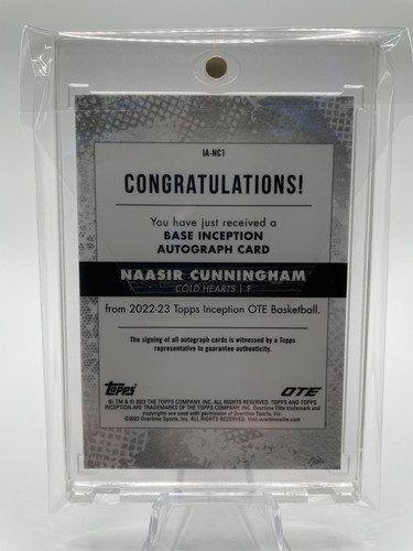 2022 23 Topps OTE Inception Naasir Cunningham Red Foil Rookie Auto 75 (2)